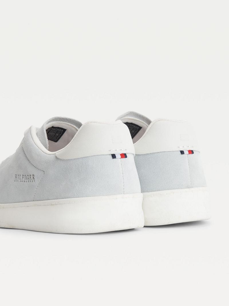 Férfi Tommy Hilfiger Undyed suede cupsole Sneaker Szürke | HU 1422KOR